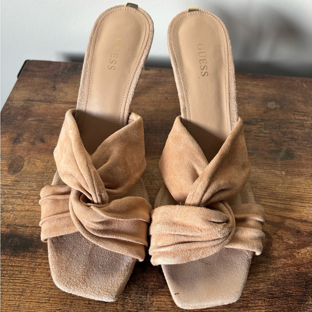 Guess Beige Suede Heels